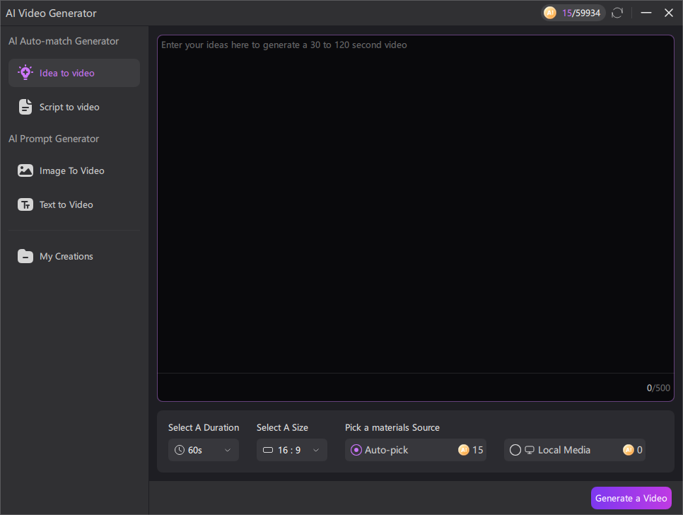 select the way to generate video AI
