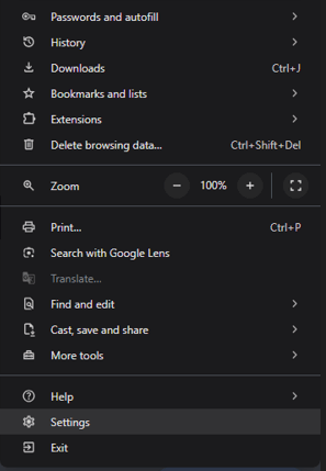 browser settings