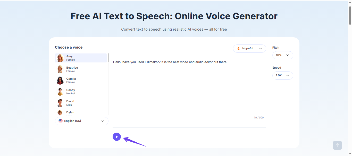 convert text to speech with poppop ai