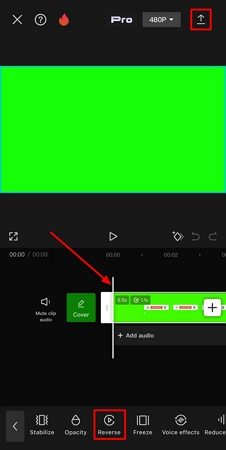 reverse video with capcut