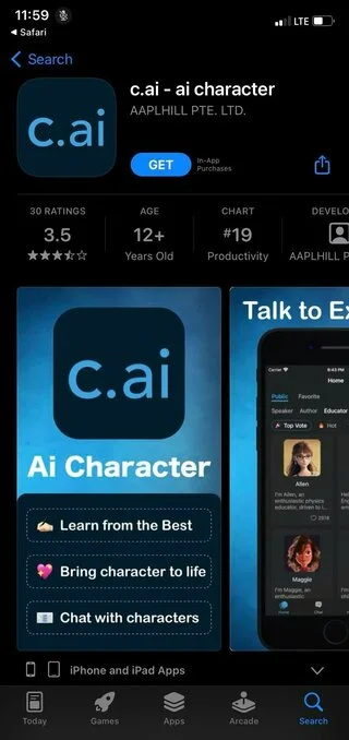 update character ai app