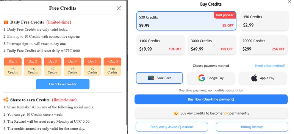 remaker ai face swap pricingc