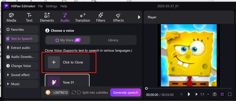 ai voice generator text to speech spongebob