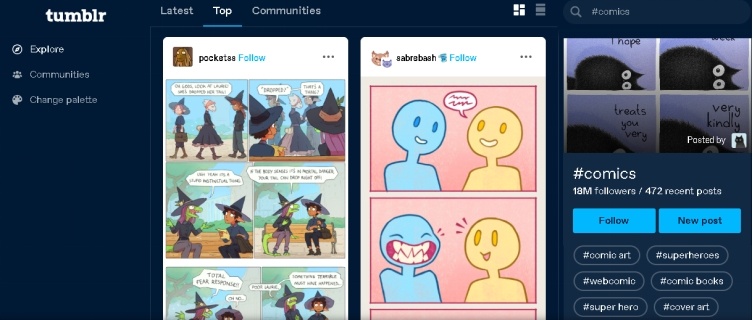 best site to read upcoming artists comic strips online free