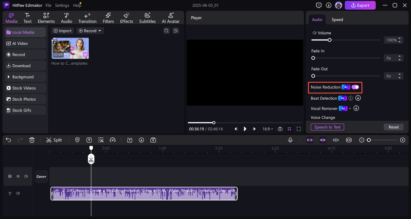 noise reduction on edimakor