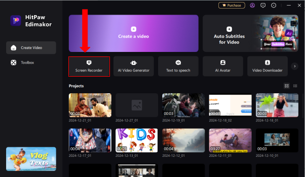 select screen recording