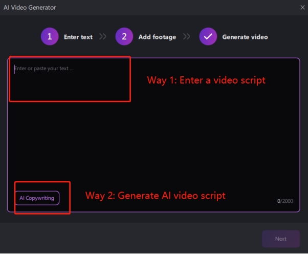 create a tiktok video by enter video script