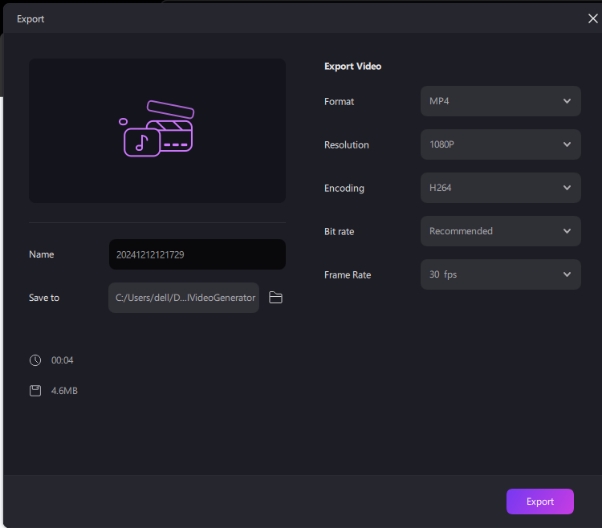 preview and export tiktok video