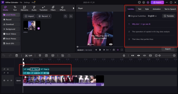 convert srt to vtt with hitpaw edimakor