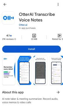 download and open otter ai app