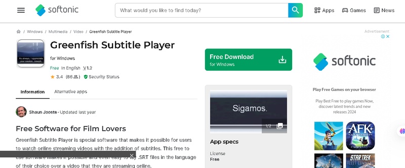 greenfish subtitle player chrome