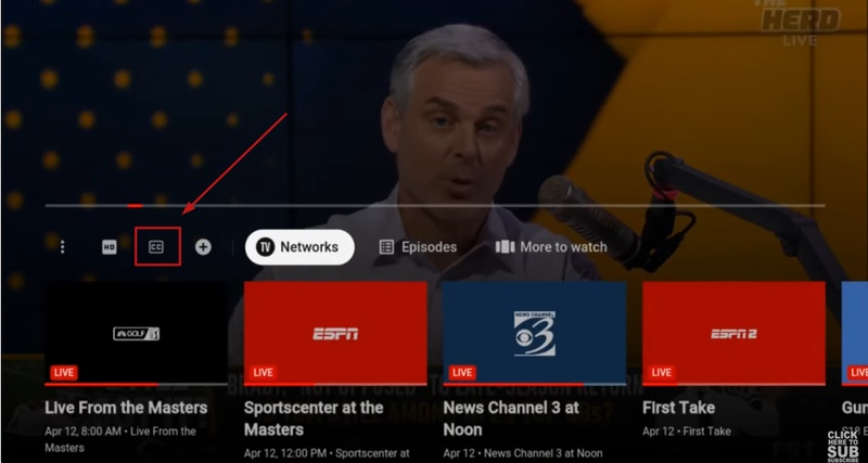 유튜브 라이브 폐쇄 자막 끄는 방법2