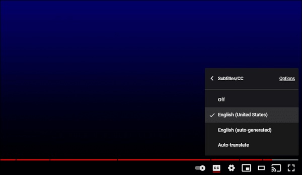 유튜브 TV 폐쇄 자막 끄는 방법1