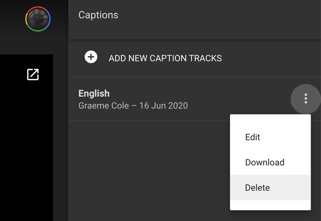 how to add captions to google drive video