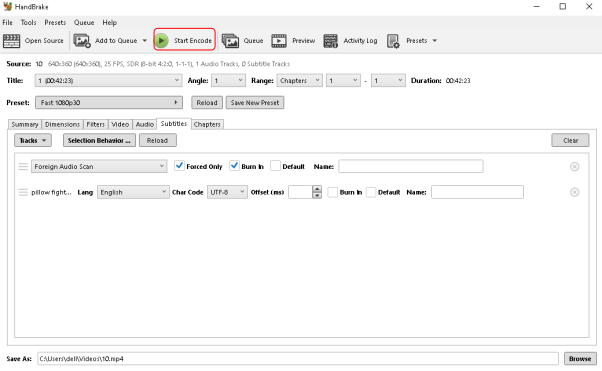 how to add subtitles in handbrake