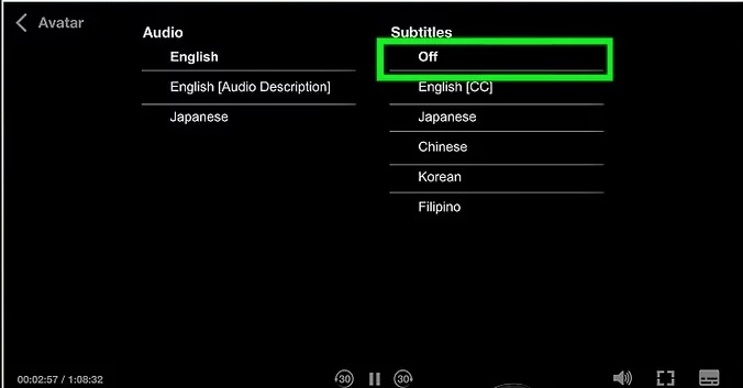 how to turn off subtitles on disney plus on roku