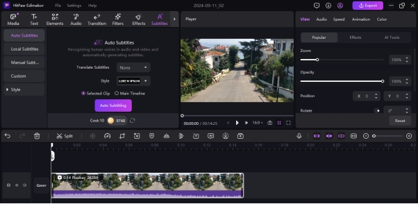 imovie subtitles no fade