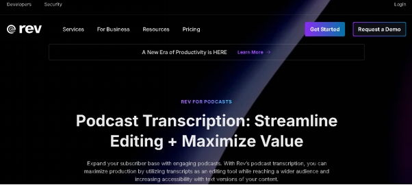 manual transcription platform rev