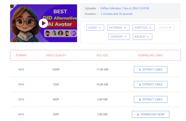 savesubs download video