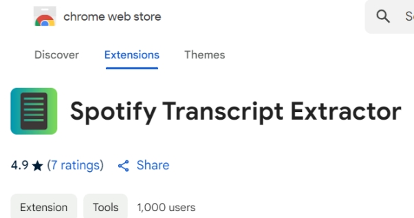 transcription chrome extension
