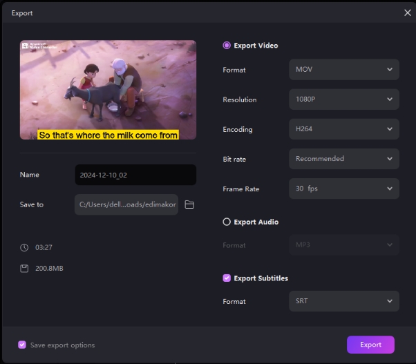 youtube german cartoons with english subtitles export the video