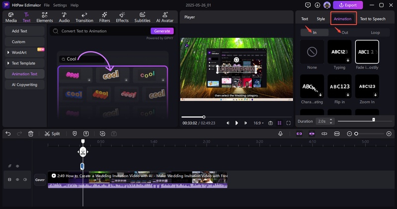 add faded text with edimakor