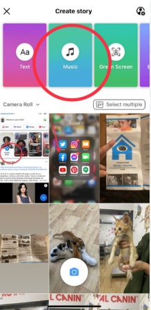 add music to facebook story