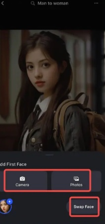 appliquer un filtre d'échange de visage