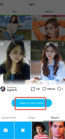 appliquer le filtre de changement de genre