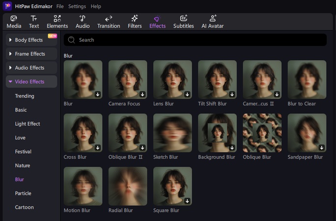 blur effects for image and videos