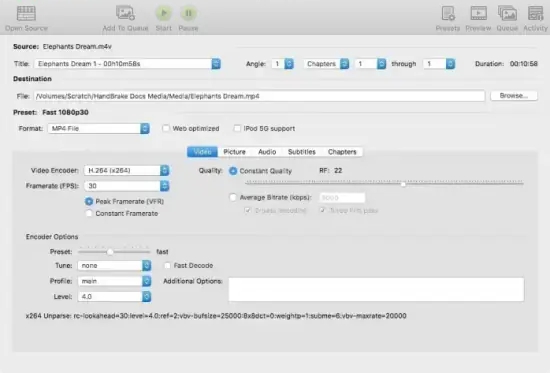 choose mp4 as the output format