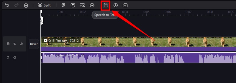 click on speech to text in edimakor