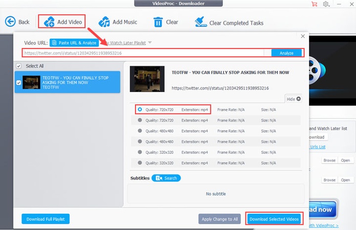 convert twitter video to mp3