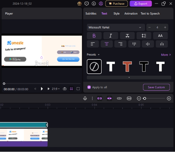edit omegle chat transcribed text