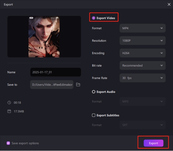 export and upload videos to rednote 1