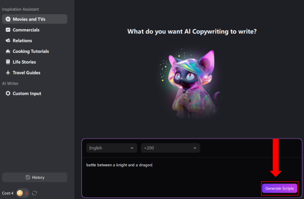 generate the script for ai fight video