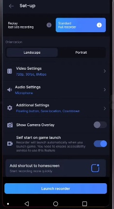 glip screen recorder settings