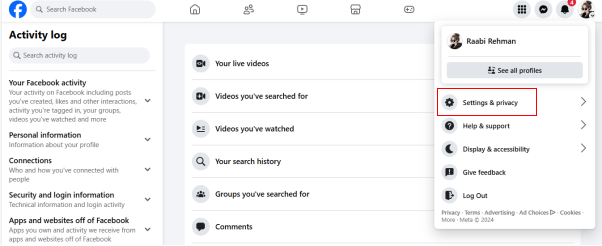 go to settings on facebook to recover a deleted reel
