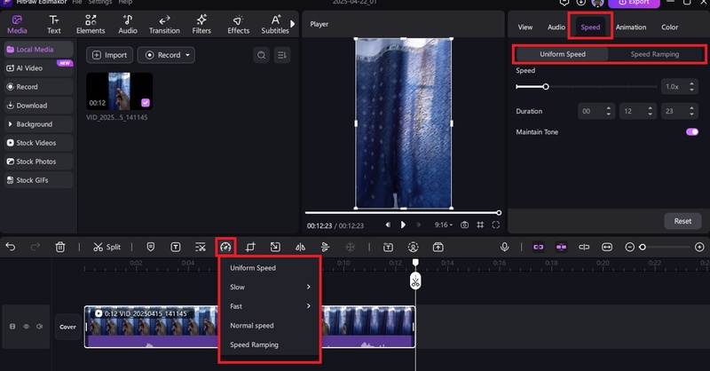 how to change video speed on instagram