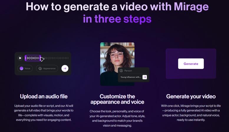 how to use mirage ai in three steps