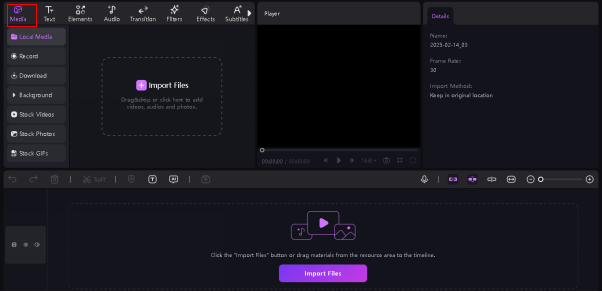 import the avi video to edimakor