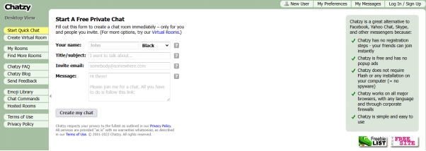 omegle チャットの代わり  chatzy