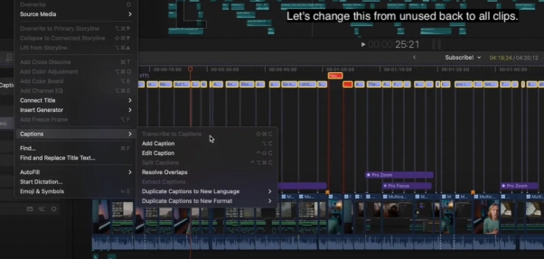 sous-titres pour final cut pro