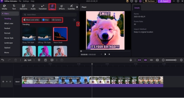 Use filters, stickers, gifs and text overlays