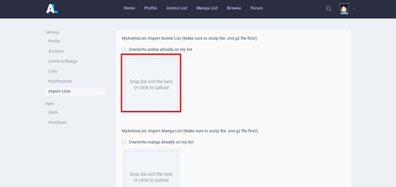 how to import anilist to mal