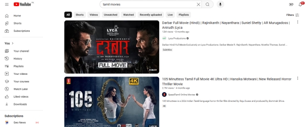 websites to watch tamil movies youtube