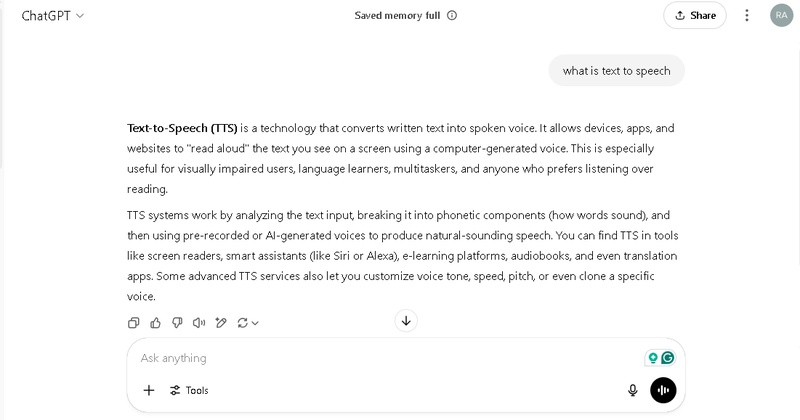 chatgpt 텍스트 음성 변환 작동 안 함
