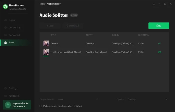 choose the audio format and import your music file