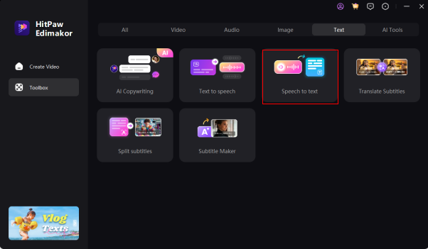 choose the speech to text feature