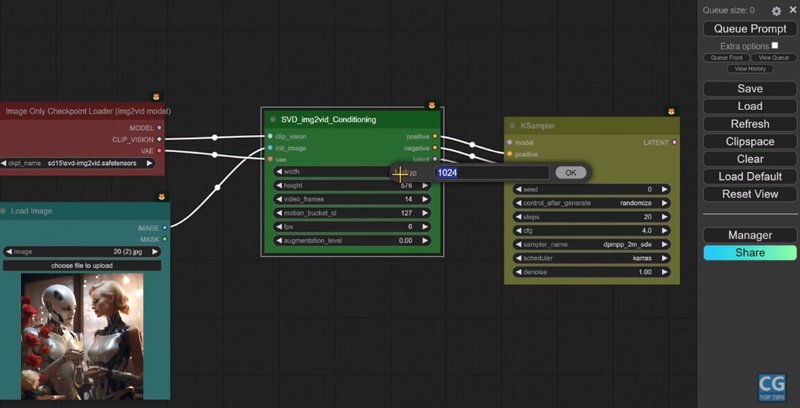 comfyui image and text to video select preferences